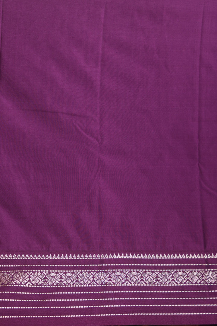 Mauve Purple Butta semi silk saree
