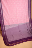 Baby Pink and Purple semi silk saree