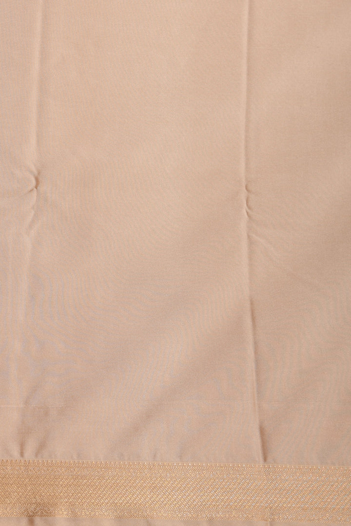 Forest Green and Beige Temple Border soft silk saree