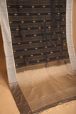 Black and Steel Grey soft silk saree