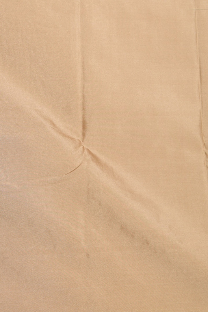 Emerald Green and Beige Borderless soft silk saree