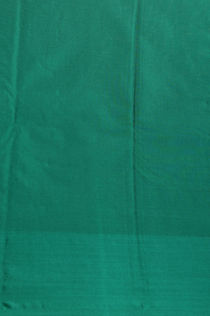 Bottle Green and Emerald Green Temple Border soft silk saree