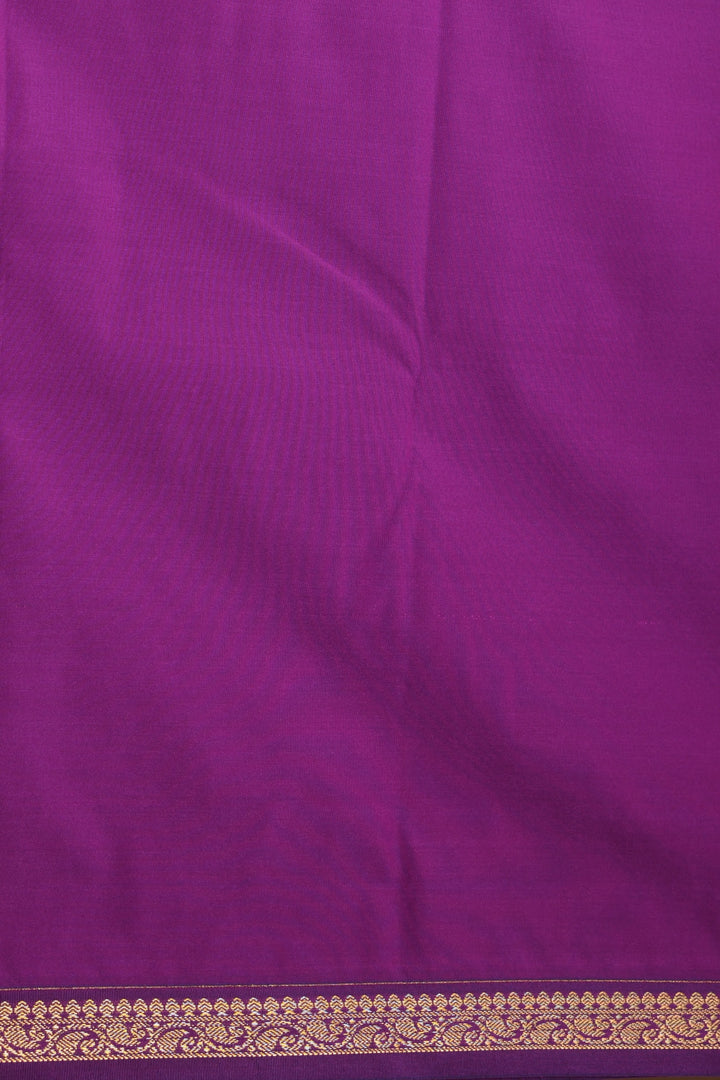 Peacock Blue and purple Small Border silk saree