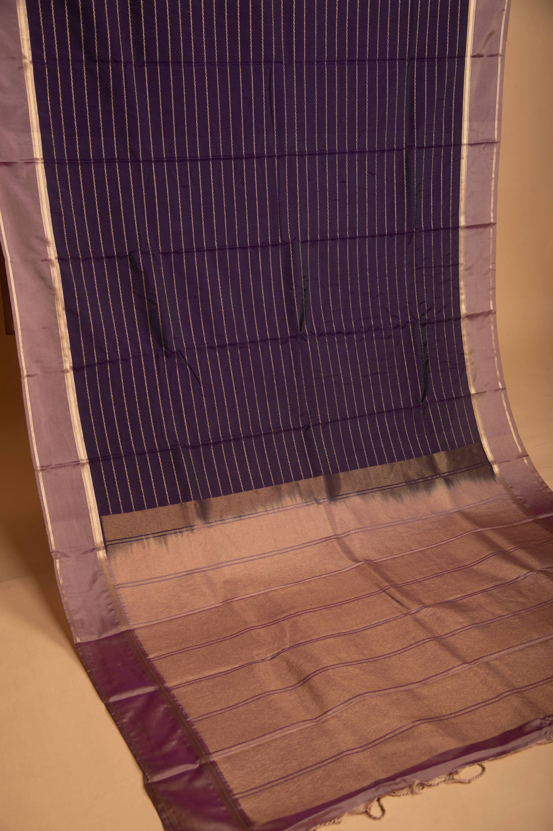 Jamun Purple Striped soft silk saree