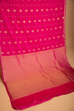 Magenta  Borderless semi silk saree