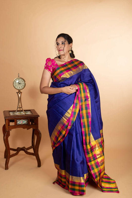 Blue kanjivaram saree