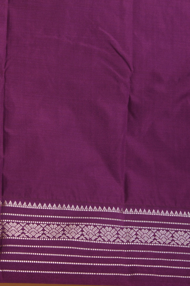 Reddish Pink and Purple semi silk saree