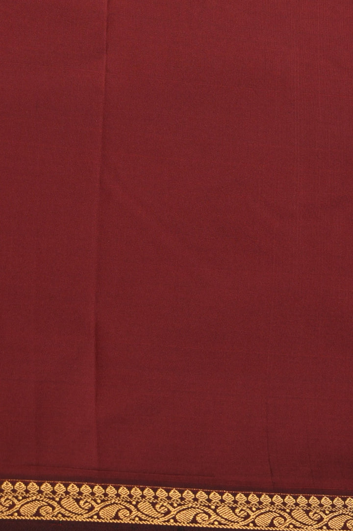 Dusky Pink and Garnet Maroon Small Border semi silk saree