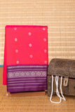 Dual Tone Pink and Purple Butta semi silk saree