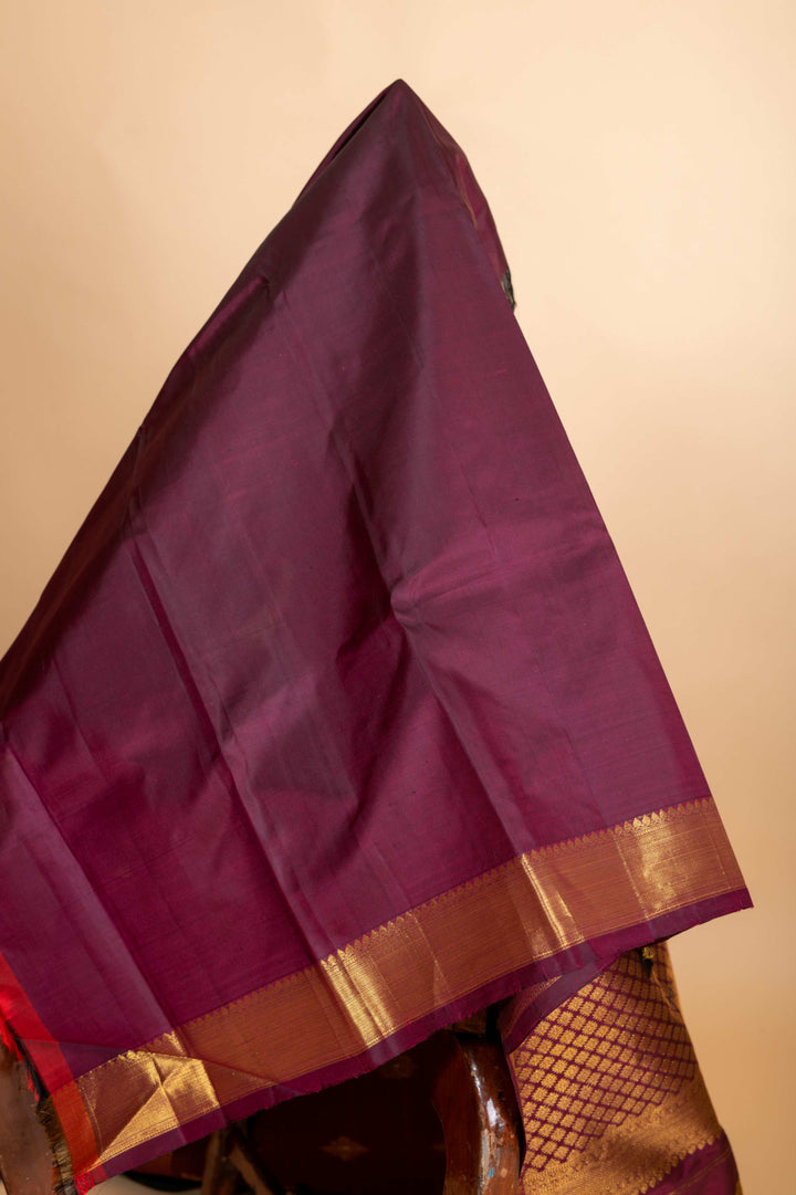 Wine purple pattu saree