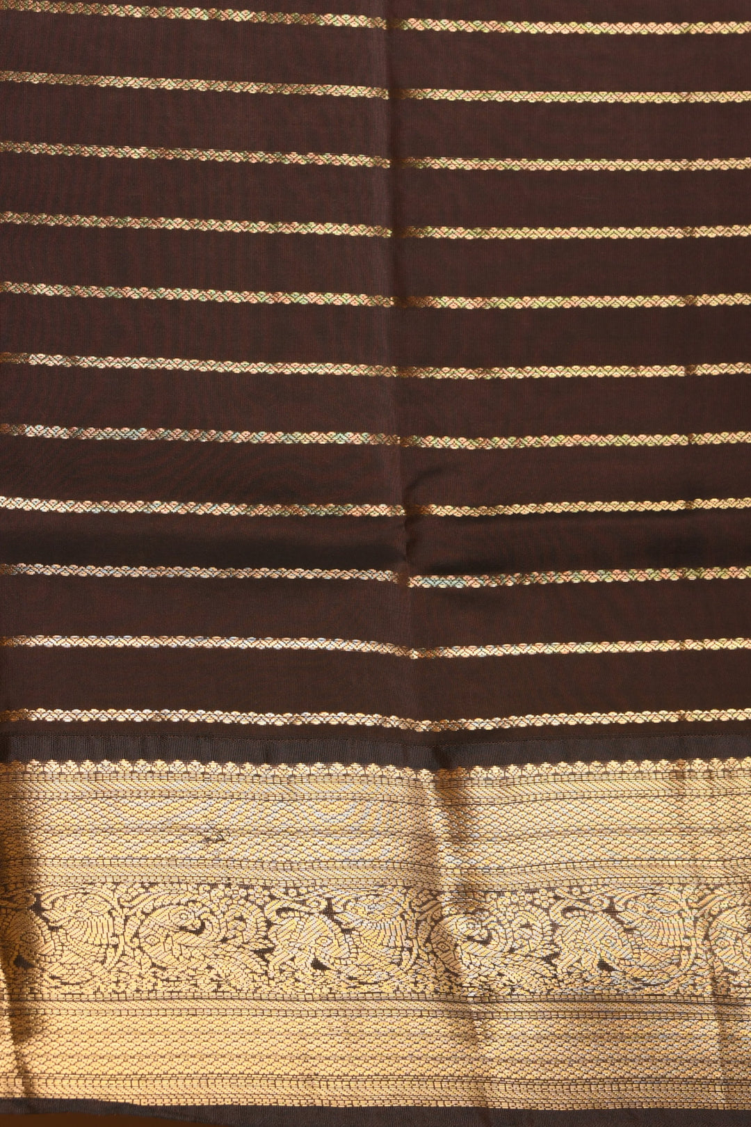 Champagne Pink and Pakku Striped Pure Touch silk saree