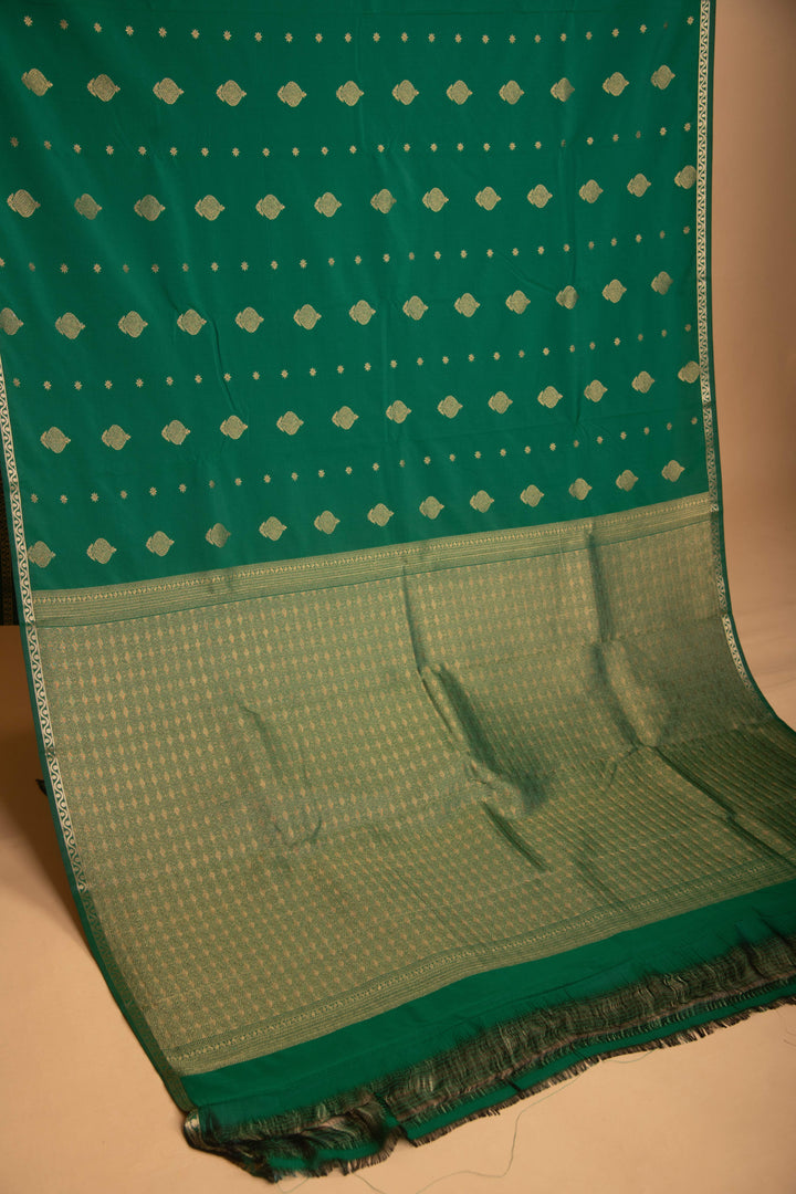 Forest Green Butta semi silk saree