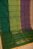 Purple , Green and Forest green Mubbagam pure kanchi silk saree