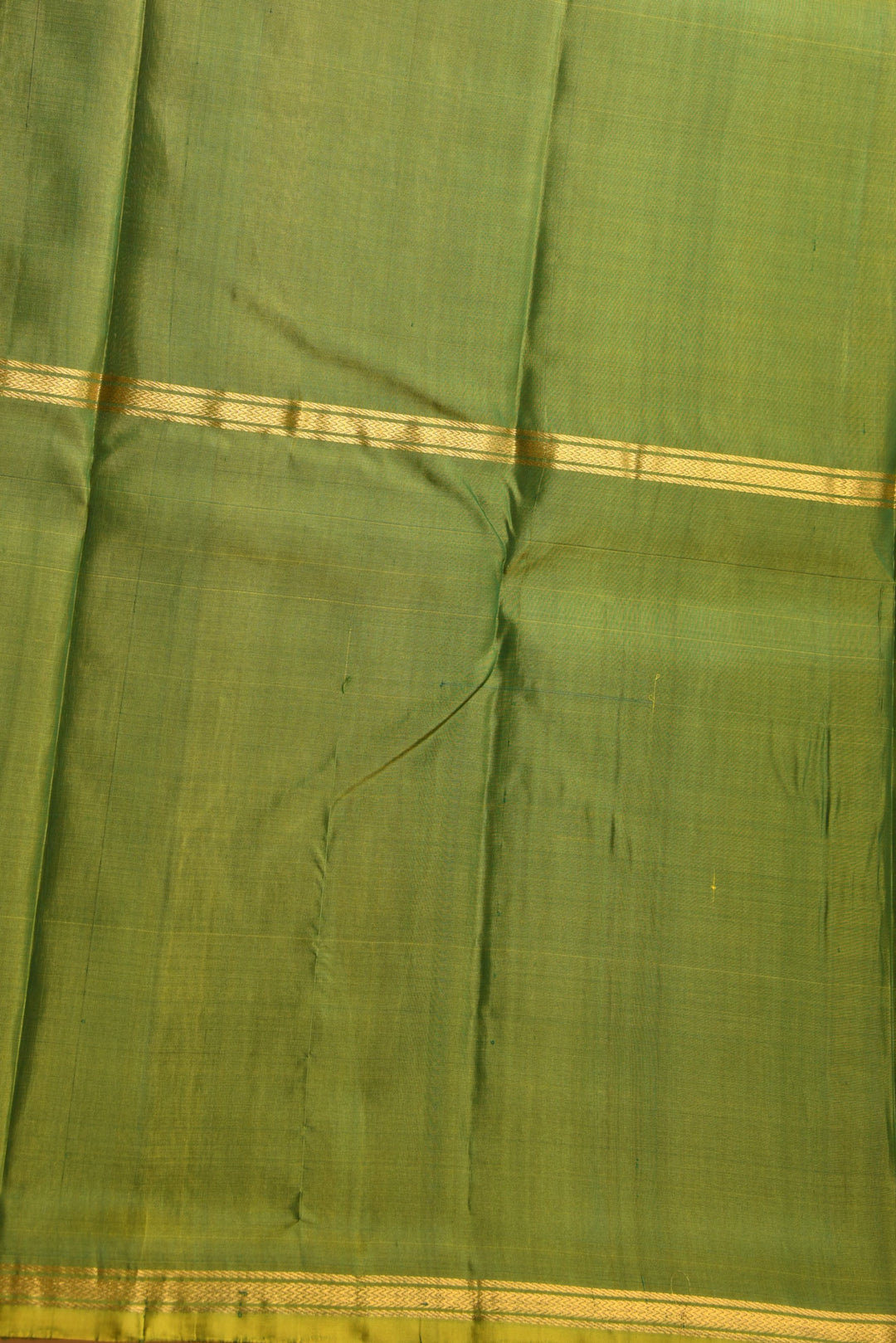Purple , Green and Forest green Mubbagam pure kanchi silk saree