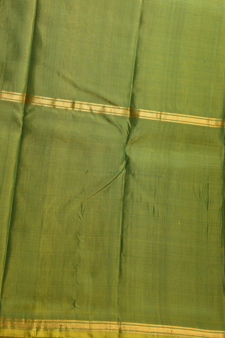 Purple , Green and Forest green Mubbagam pure kanchi silk saree