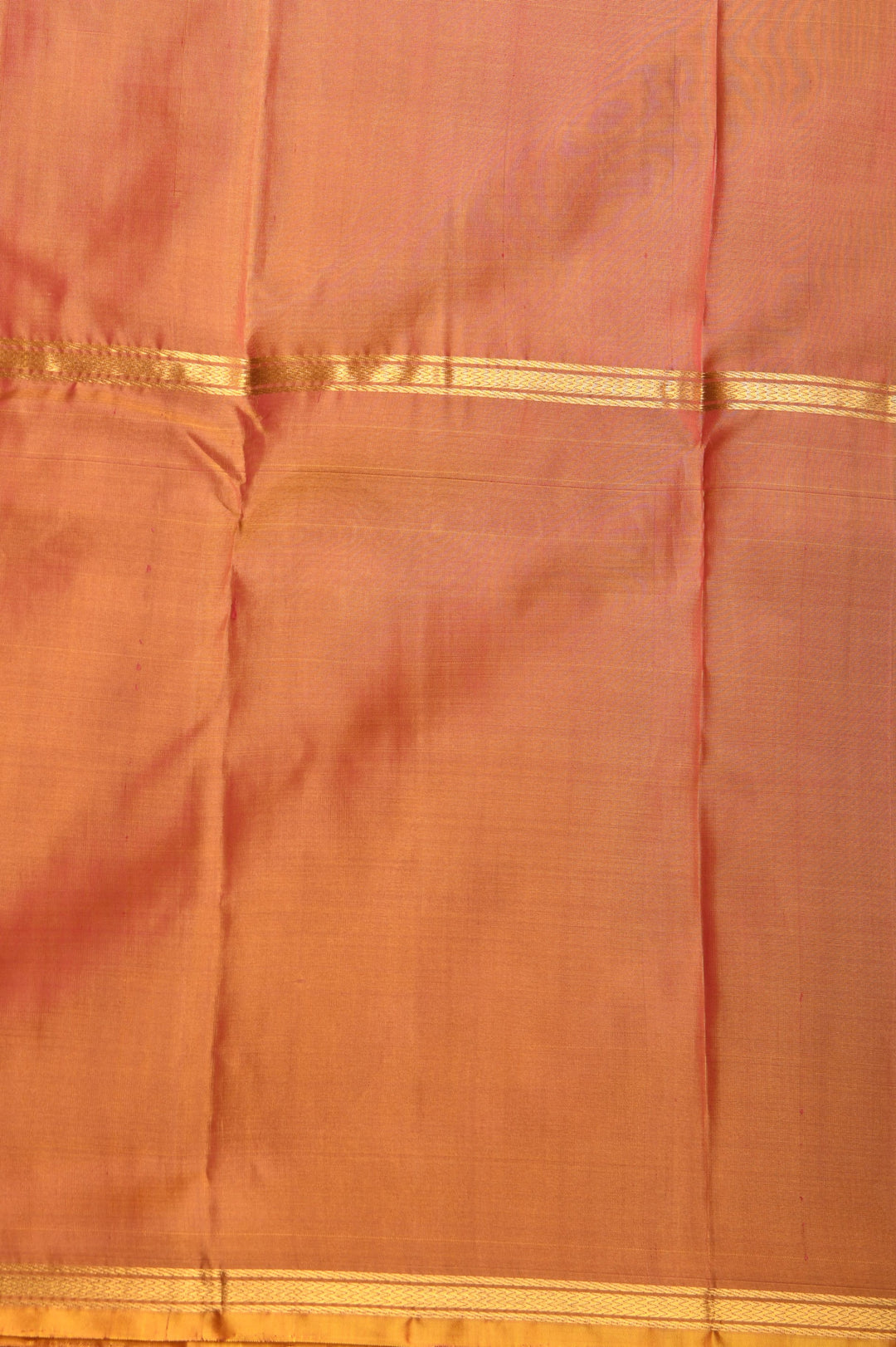 Pink Orange and Maroon  Mubbagam pure kanchi silk saree