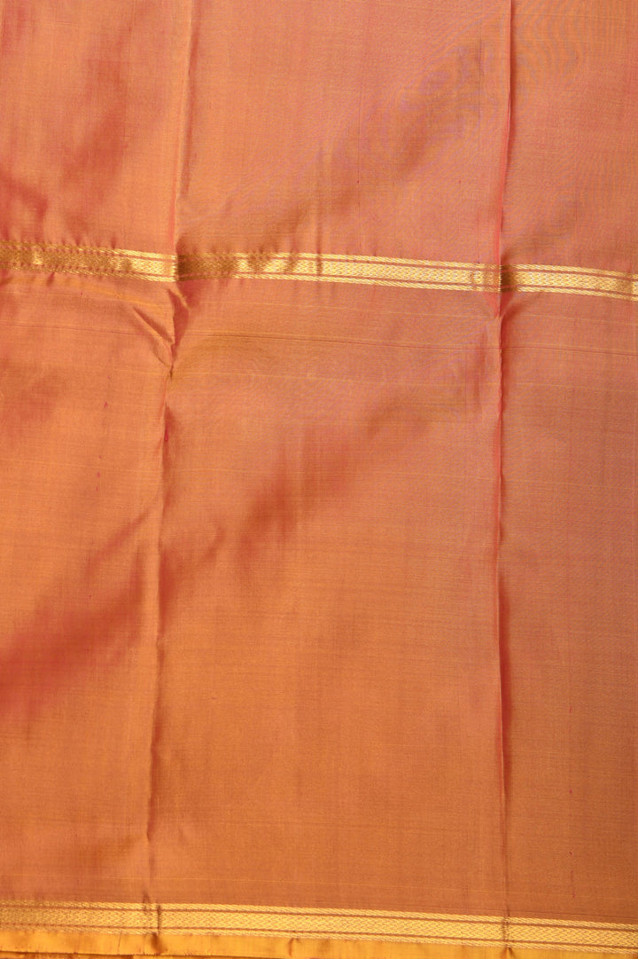 Pink Orange and Maroon  Mubbagam pure kanchi silk saree