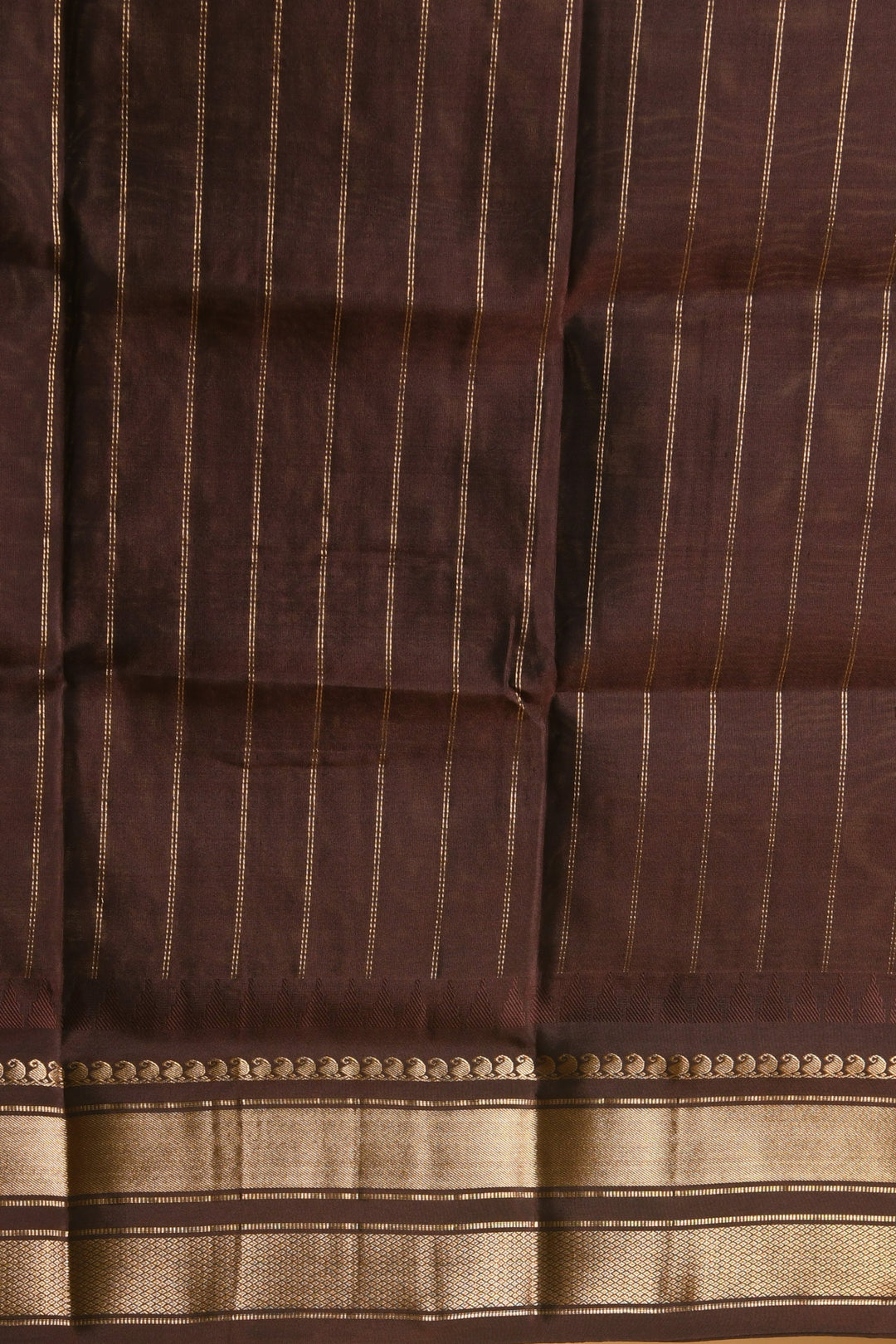 Sheen green and coffee brown pure touch silk saree