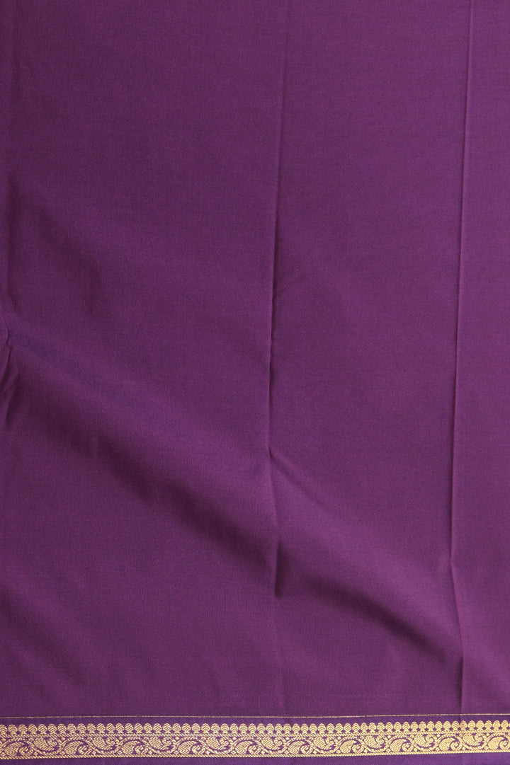 Carnation pink and purple small border semi silk saree