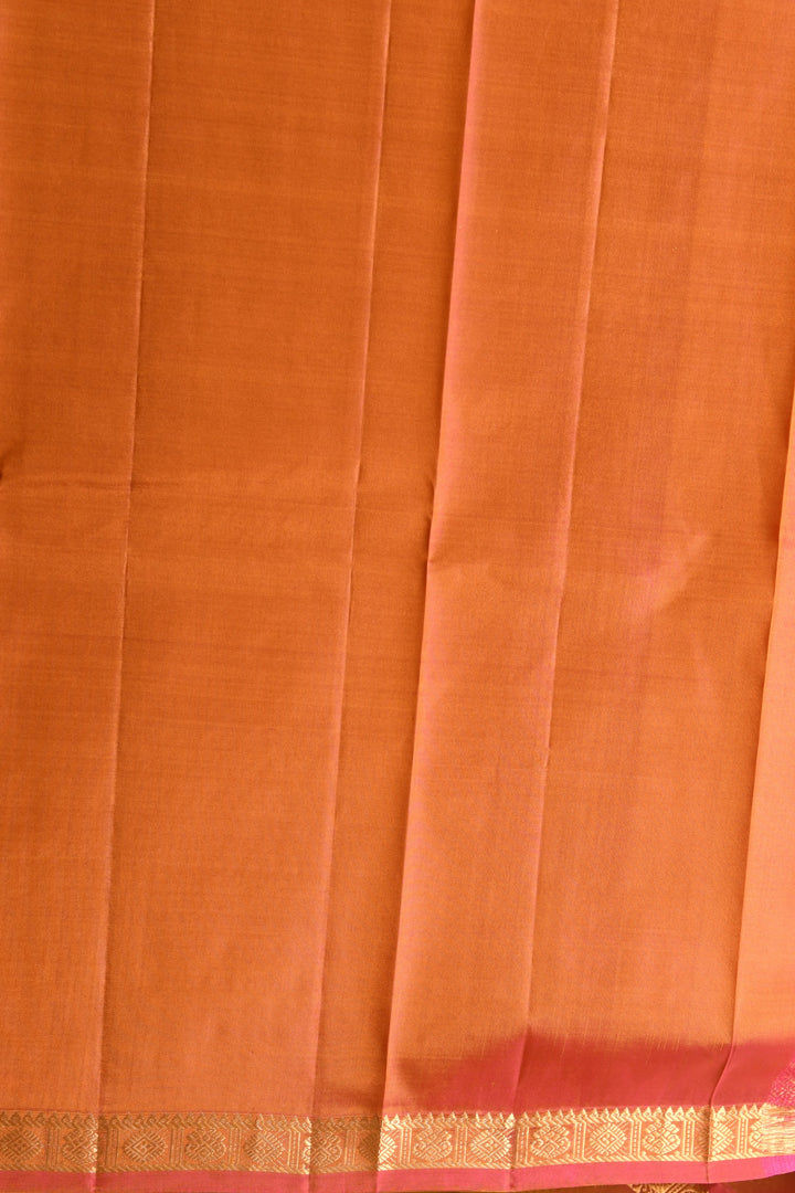 Dirty gold green small border pure silk saree