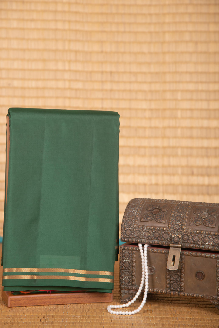 Forest green with designer pallu silk saree