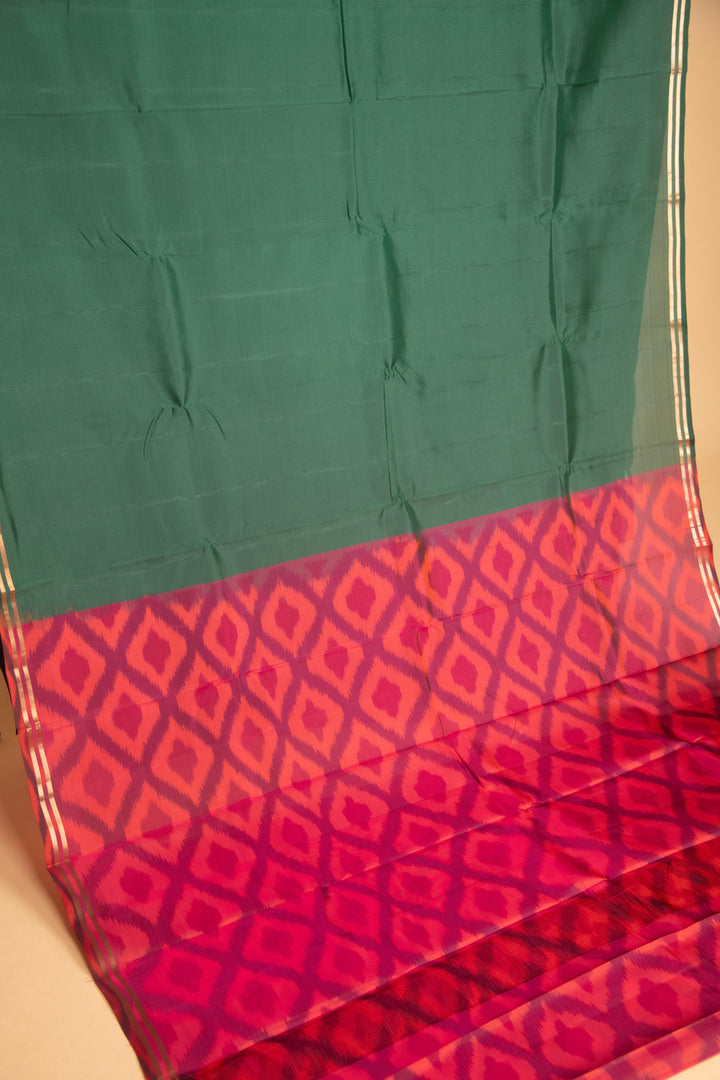 Forest green with designer pallu silk saree