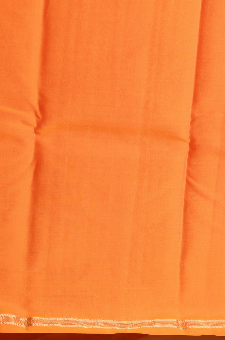 Coral orange pure touch silk saree