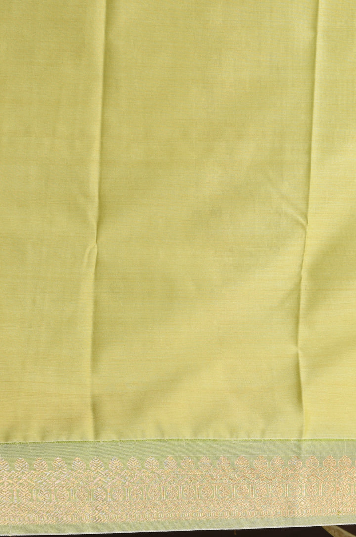 Russian violet and pastel green semi silk saree