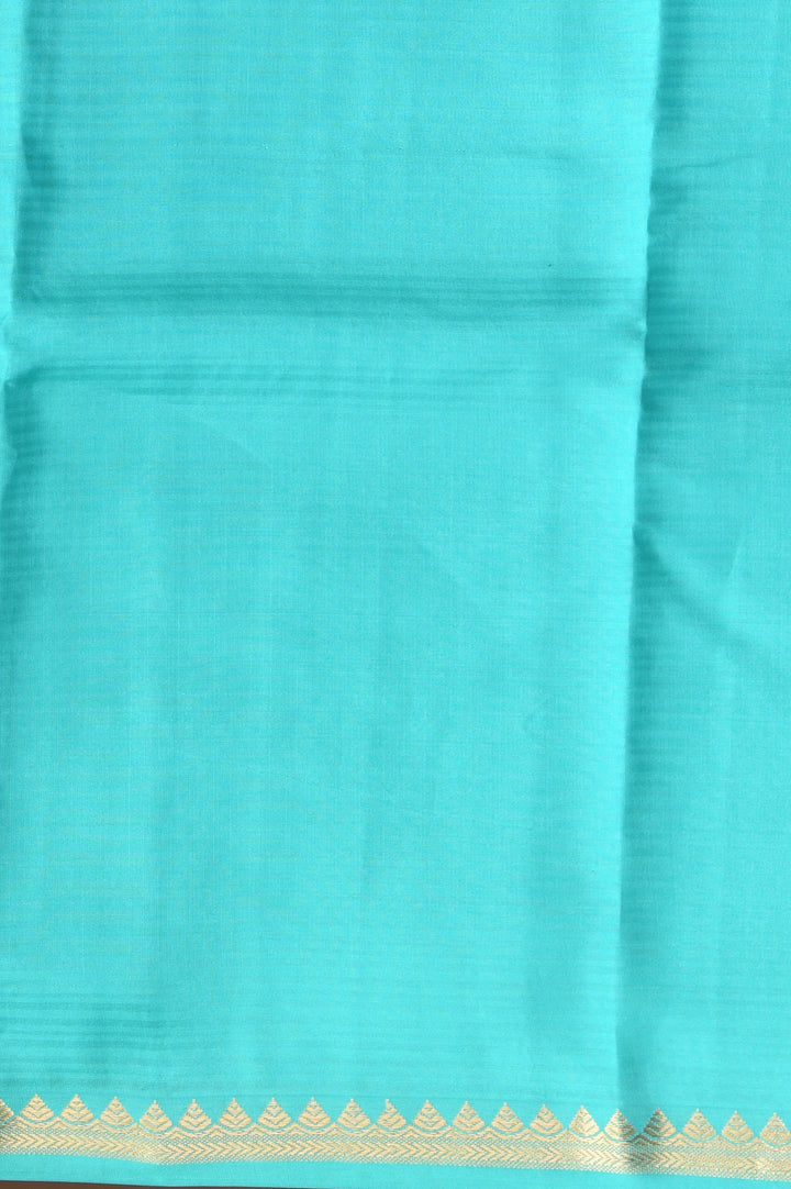 Ruby pink and turquoise pure touch silk saree