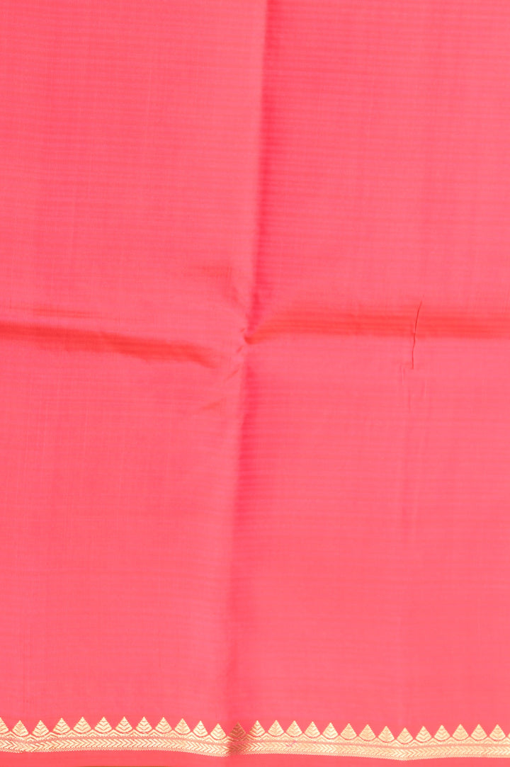 Ducky yellow and pink pure touch silk saree