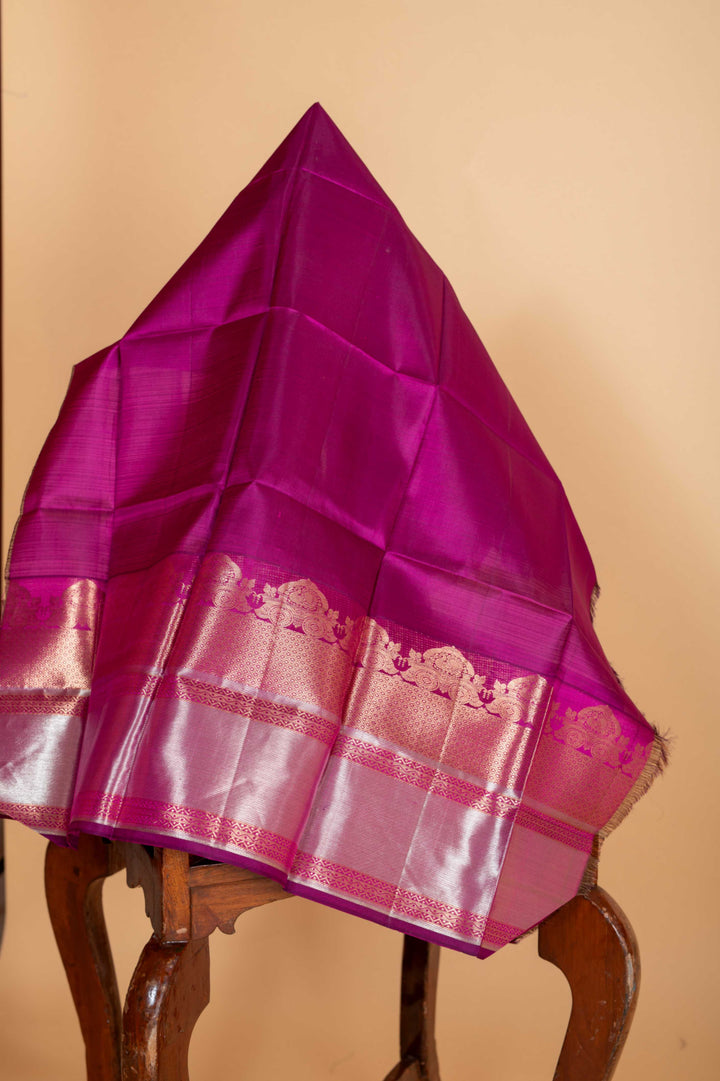 Orange and Purple Silk Saree