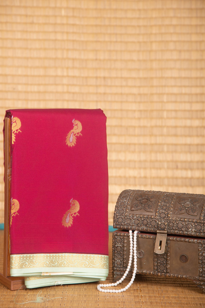 Fandango purple and mint green semi silk saree