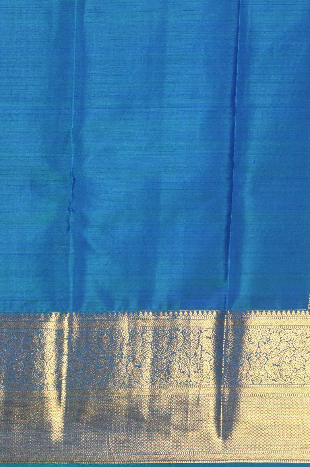 Peacock blue bridal silk saree