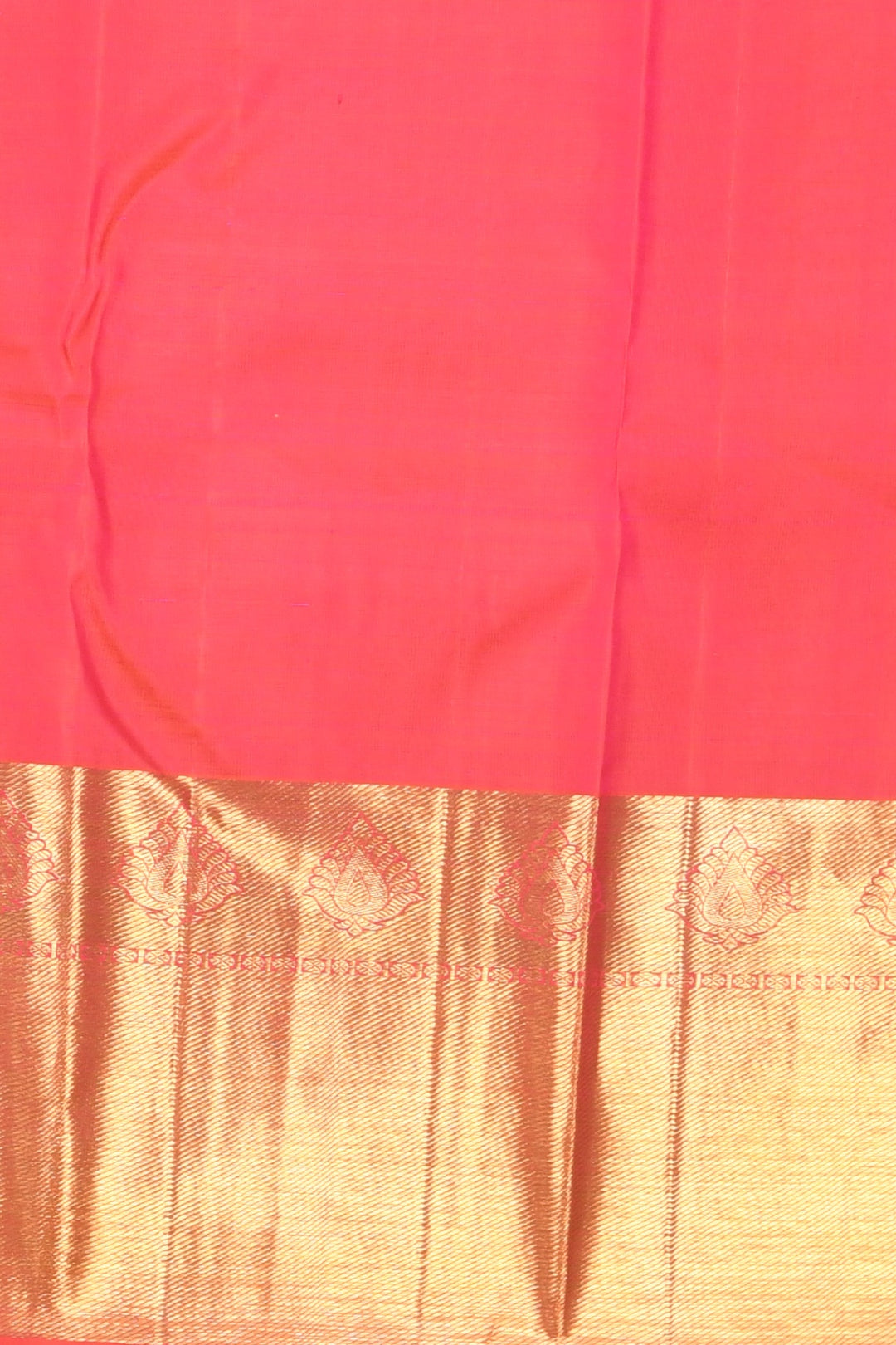 Dual tone orange and pink bridal silk saree