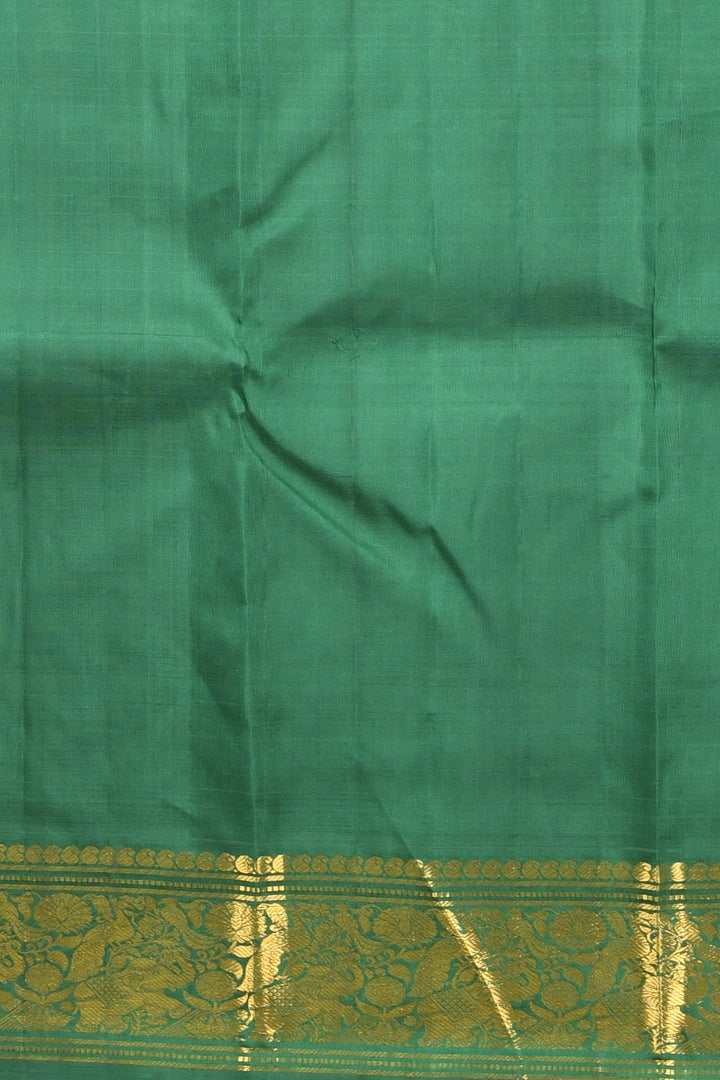 Golden yellow and green korvai traditional silk saree