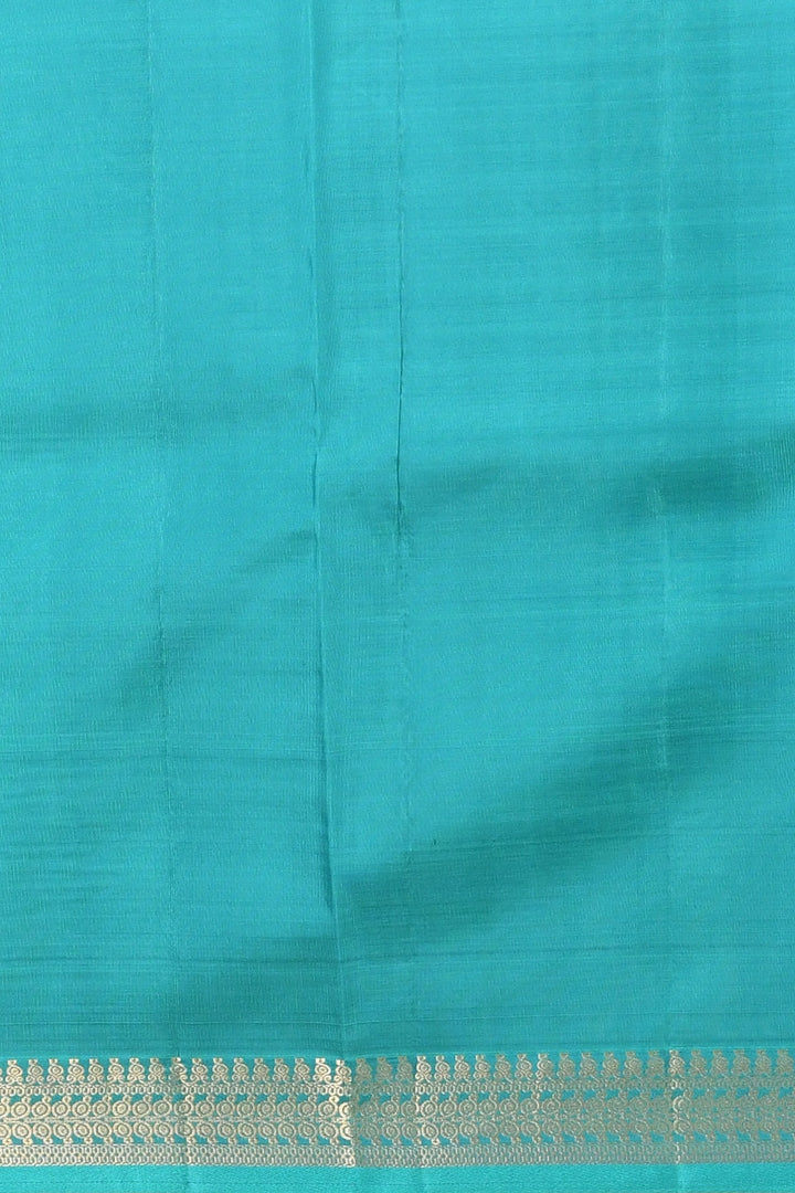 Purpureus purple and teal small border silk saree