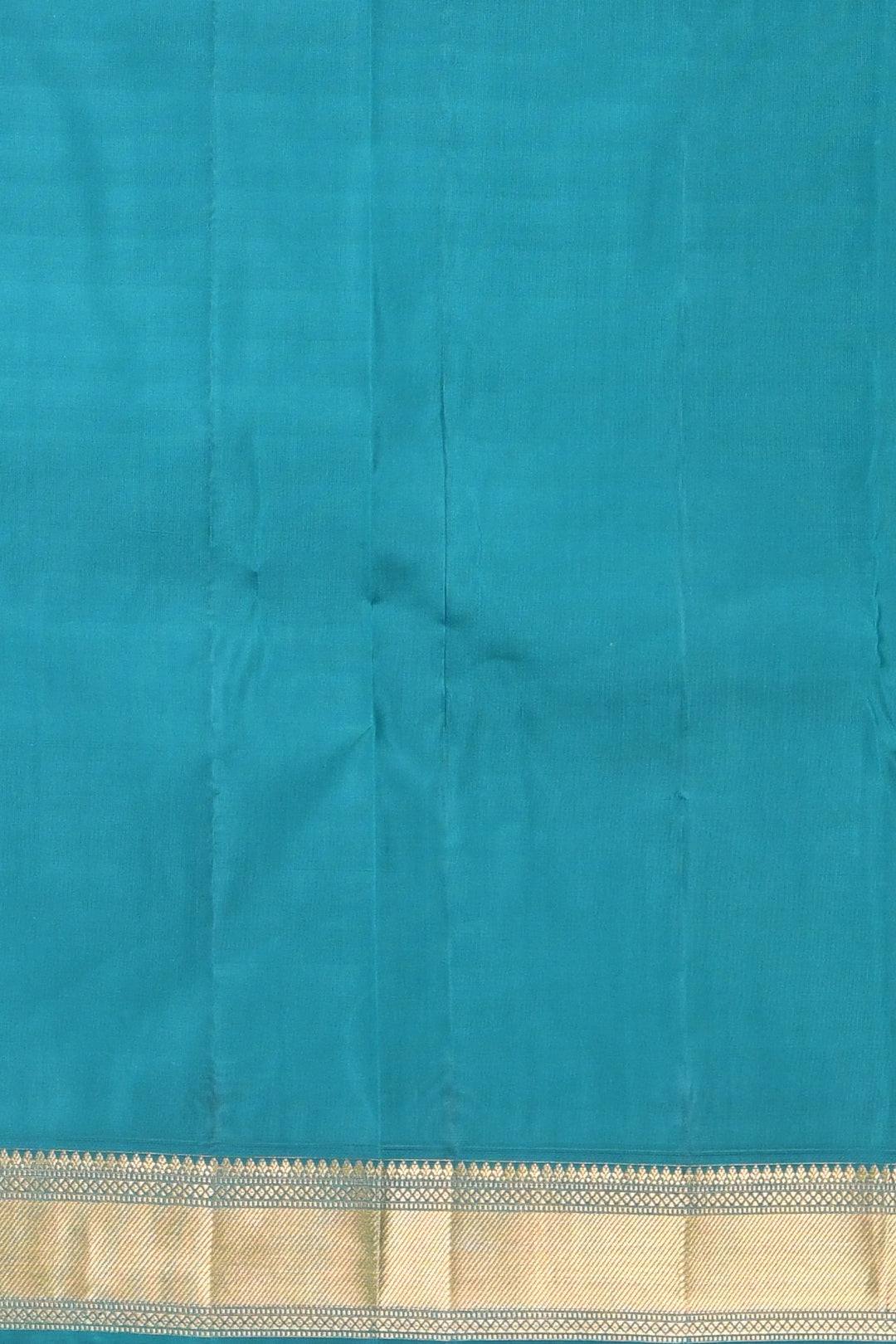 Dove grey and teal small border silk saree