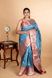 Grey kanjivaram silk saree