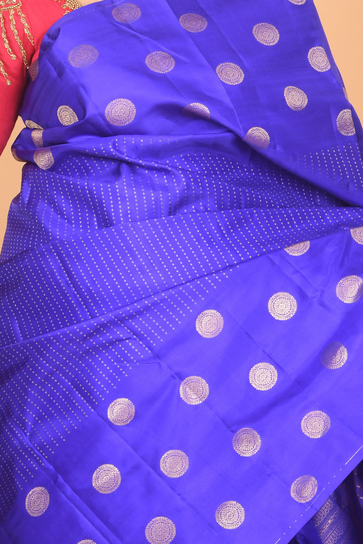 Blue designer kanjivaram silk saree