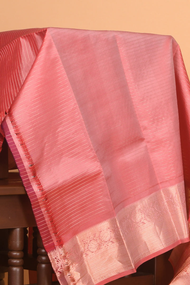 Antique white zari checks pure silk saree