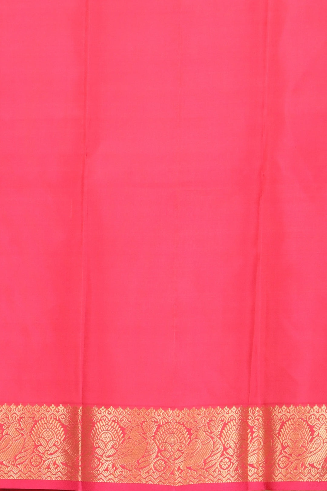 Lava orange and pink kanchi silk saree