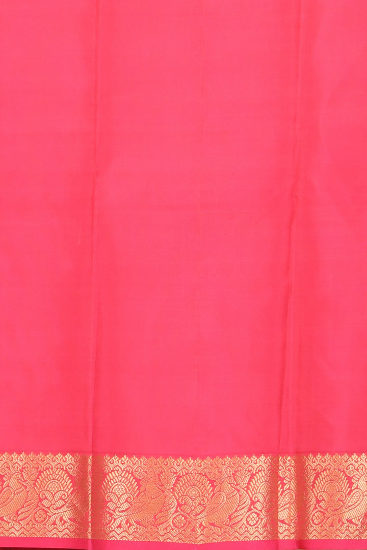 Lava orange and pink kanchi silk saree