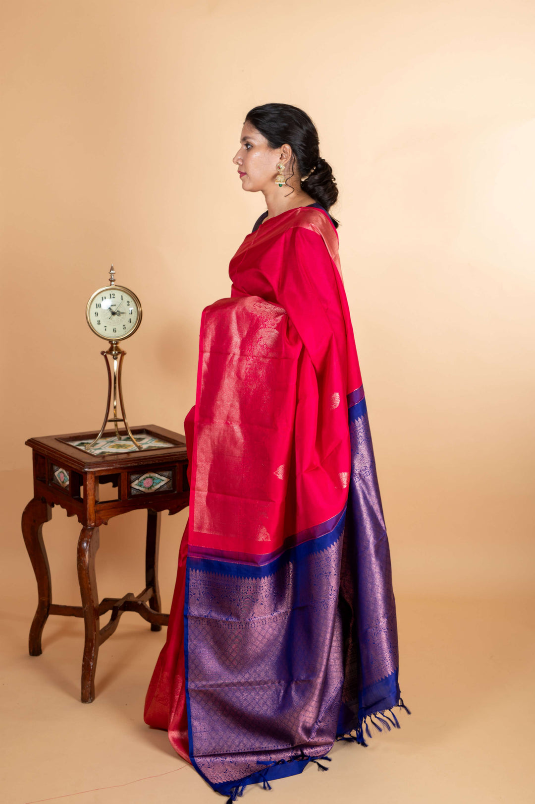 Majenta designer kanjivaram silk saree
