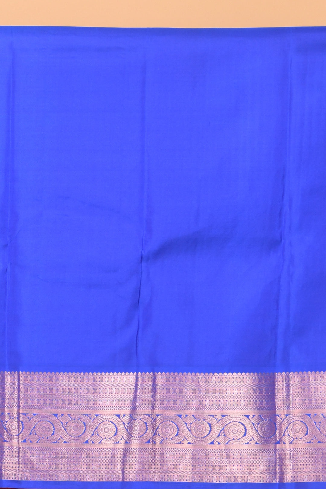 Sunflower yellow and royal blue silk saree