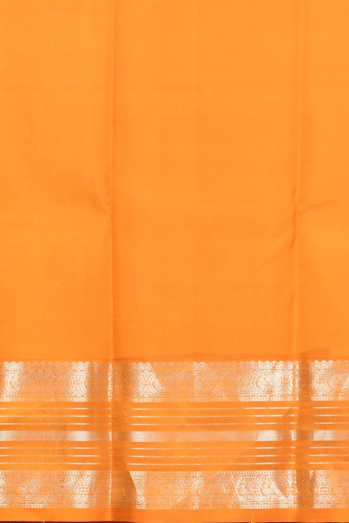 Purple and mustard korvai silk saree