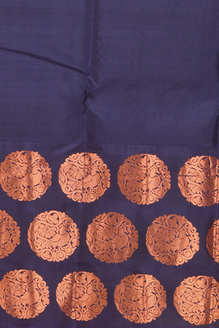 Aqua green and navyblue designer silk saree