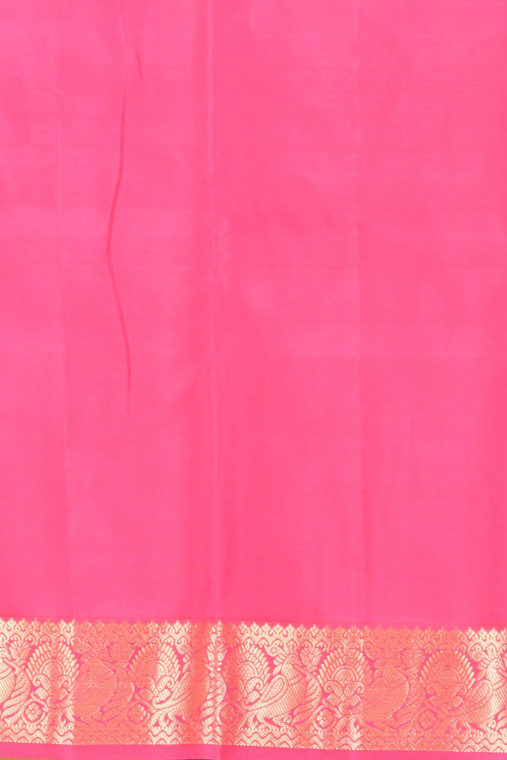 Golden beige and pink pattu saree