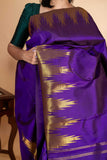 Purple temple border kanjivaram silk saree