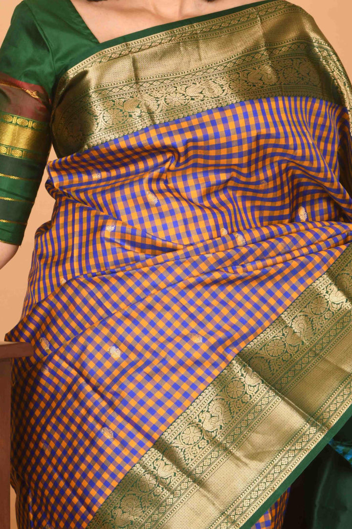 Palum pazhamum pattu saree with green border