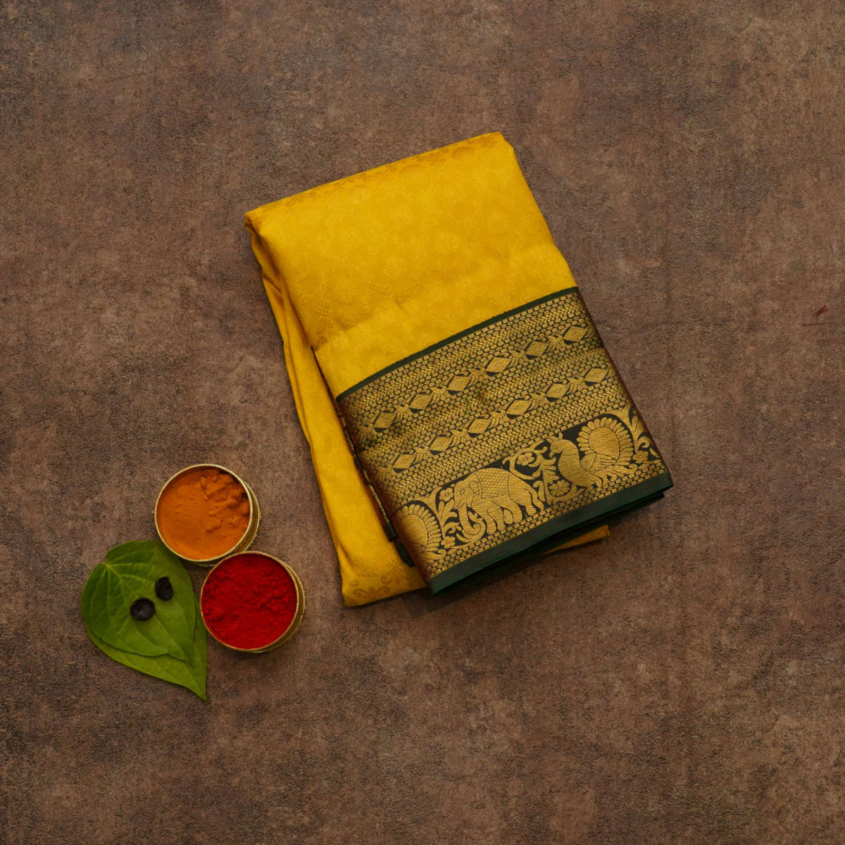 Yellow bridal saree